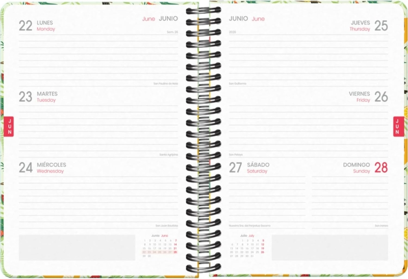 Imagen extra Dohe WWF Tropic Agenda Escolar 25/26 Espiral Wire’o A5 - Semana Vista - Papel 80g/m2 - 4 Hojas de Pegatinas - Cubierta de Carton Plastificado - Cierre con Goma Elastica