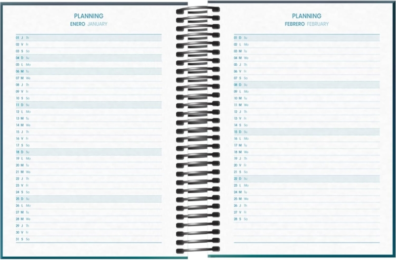 Imagen extra Dohe Boreal Agenda Escolar 25/26 Espiral A6 - Dia Pagina - Papel 70g/m2 - 4 Hojas de Pegatinas - Cubierta de Carton Plastificado - Cierre con Goma Elastica