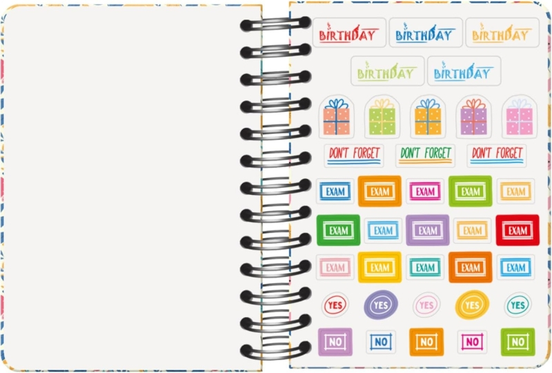 Imagen extra Dohe C´est la Vie Agenda Escolar 25/26 Espiral Wire’o A6 - Dia Pagina - Papel 80g/m2 - 4 Hojas de Pegatinas - Cubierta de Carton Plastificado - Cierre con Goma Elastica