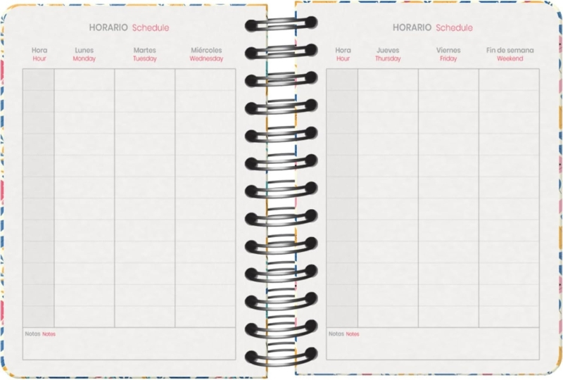 Imagen extra Dohe C´est la Vie Agenda Escolar 25/26 Espiral Wire’o A6 - Dia Pagina - Papel 80g/m2 - 4 Hojas de Pegatinas - Cubierta de Carton Plastificado - Cierre con Goma Elastica
