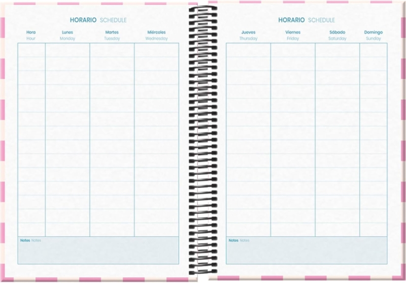 Imagen extra Dohe Cherry Agenda Escolar 25/26 Espiral A5 - Semana Vista - Papel 70g/m2 - 4 Hojas de Pegatinas - Cubierta de Carton Plastificado - Cierre con Goma Elastica