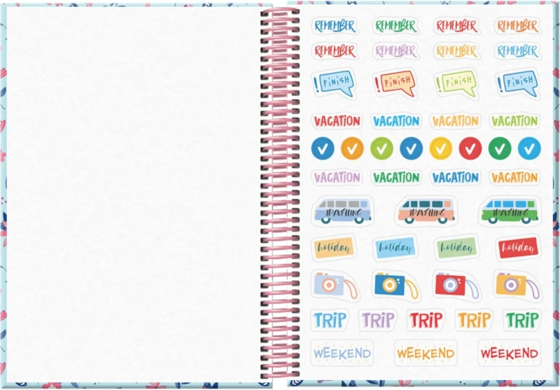 Imagen extra Dohe Blossom Agenda Escolar 25/26 Espiral A5 - Semana Vista - Papel 70g/m2 - 4 Hojas de Pegatinas - Cubierta de Carton Plastificado - Cierre con Goma Elastica