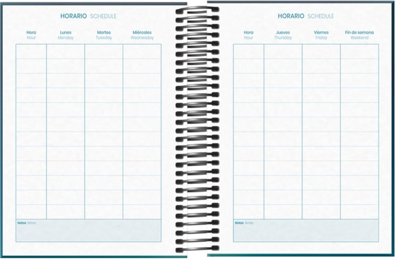Imagen extra Dohe Boreal Agenda Escolar 25/26 Espiral A6 - Dia Pagina - Papel 70g/m2 - 4 Hojas de Pegatinas - Cubierta de Carton Plastificado - Cierre con Goma Elastica