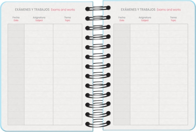 Imagen extra Dohe Serenity Agenda Escolar 25/26 Espiral Wire’o A6 - Dia Pagina - Papel 80g/m2 - 4 Hojas de Pegatinas - Cubierta de Carton Plastificado - Cierre con Goma Elastica - Azul