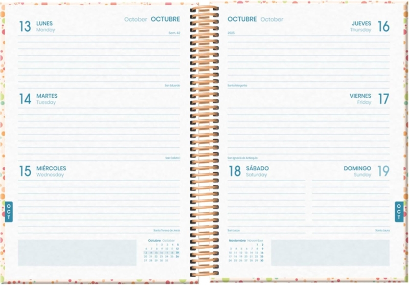 Imagen extra Dohe Bubbles Agenda Escolar 25/26 Espiral A5 - Semana Vista - Papel 70g/m2 - 4 Hojas de Pegatinas - Cubierta de Carton Plastificado - Cierre con Goma Elastica