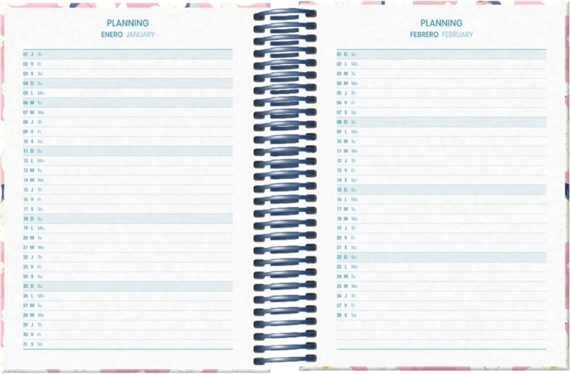 Imagen extra Dohe Camomille Agenda Escolar 25/26 Espiral A6 - Dia Pagina - Papel 70g/m2 - 4 Hojas de Pegatinas - Cubierta de Carton Plastificado - Cierre con Goma Elastica