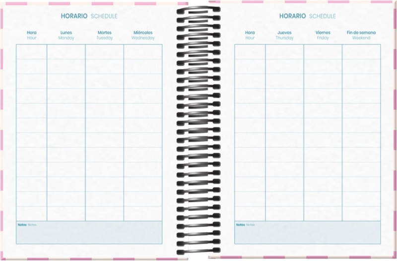 Imagen extra Dohe Cherry Agenda Escolar 25/26 Espiral A6 - Dia Pagina - Papel 70g/m2 - 4 Hojas de Pegatinas - Cubierta de Carton Plastificado - Cierre con Goma Elastica