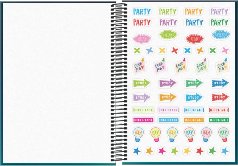 Imagen extra Dohe Boreal Agenda Escolar 25/26 Espiral A5 - Semana Vista - Papel 70g/m2 - 4 Hojas de Pegatinas - Cubierta de Carton Plastificado - Cierre con Goma Elastica