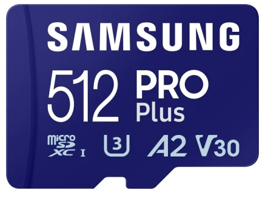 Imagen extra Samsung PRO Plus MicroSDXC 512GB UHS-I U3 A2 V30 Clase 10 + Adaptador SD