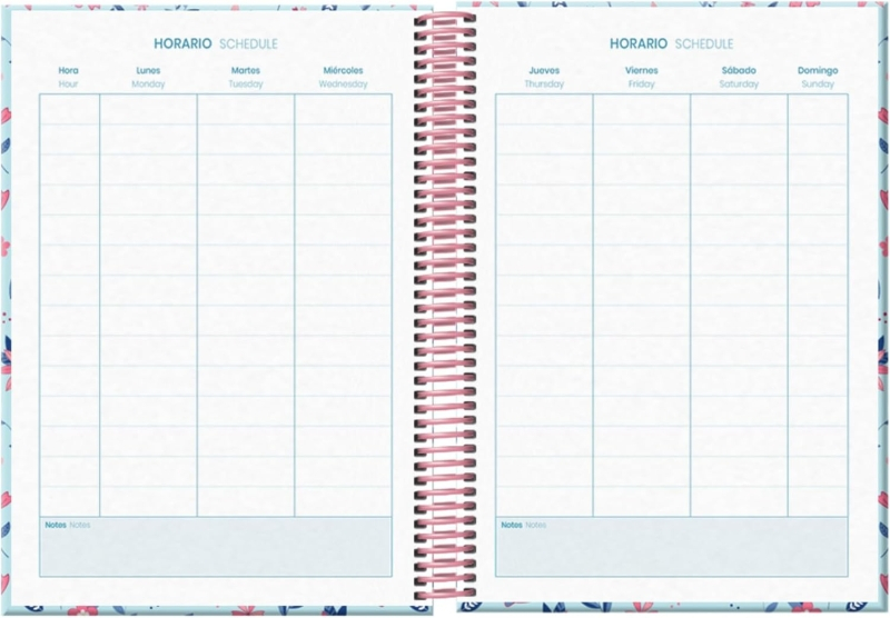 Imagen extra Dohe Blossom Agenda Escolar 25/26 Espiral A5 - Semana Vista - Papel 70g/m2 - 4 Hojas de Pegatinas - Cubierta de Carton Plastificado - Cierre con Goma Elastica