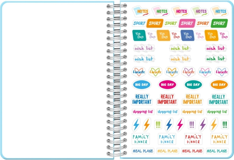 Imagen extra Dohe Serenity Agenda Escolar 25/26 Espiral Wire’o A5 - Semana Vista - Papel 80g/m2 - 4 Hojas de Pegatinas - Cubierta de Carton Plastificado - Cierre con Goma Elastica - Azul