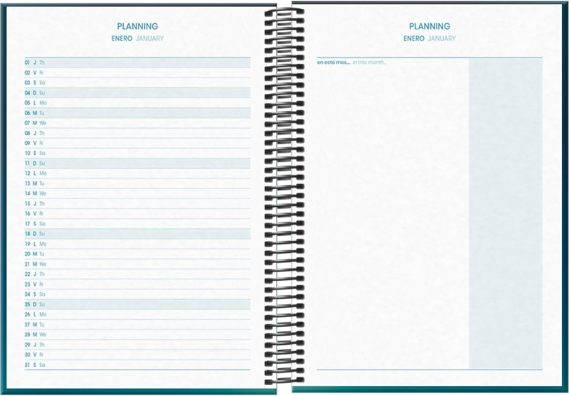 Imagen extra Dohe Boreal Agenda Escolar 25/26 Espiral A5 - Dia Pagina - Papel 70g/m2 - 4 Hojas de Pegatinas - Cubierta de Carton Plastificado - Cierre con Goma Elastica