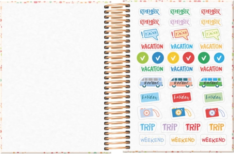 Imagen extra Dohe Bubbles Agenda Escolar 25/26 Espiral A6 - Dia Pagina - Papel 70g/m2 - 4 Hojas de Pegatinas - Cubierta de Carton Plastificado - Cierre con Goma Elastica