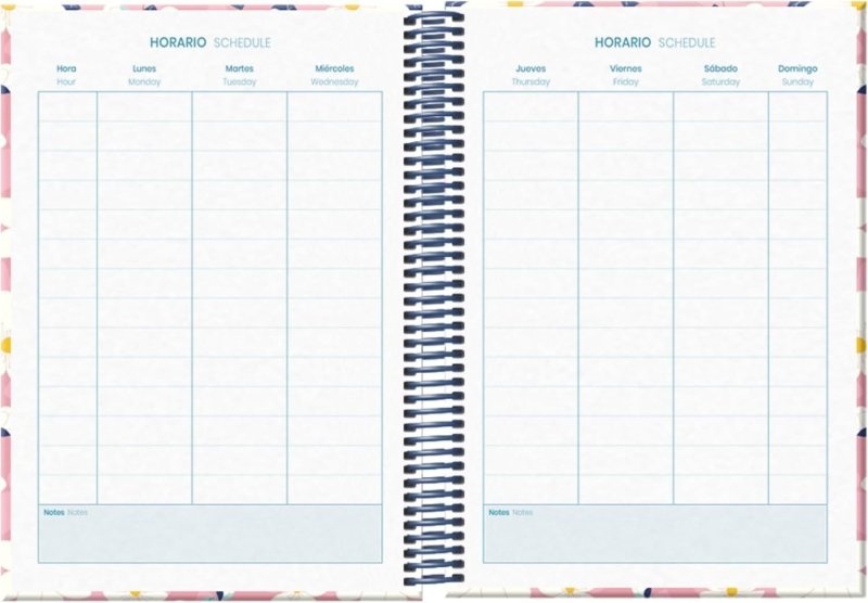 Imagen extra Dohe Camomille Agenda Escolar 25/26 Espiral A5 - Semana Vista - Papel 70g/m2 - 4 Hojas de Pegatinas - Cubierta de Carton Plastificado - Cierre con Goma Elastica