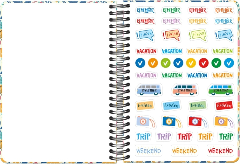 Imagen extra Dohe C´est la Vie Agenda Escolar 25/26 Espiral Wire’o A5 - Semana Vista - Papel 80g/m2 - 4 Hojas de Pegatinas - Cubierta de Carton Plastificado - Cierre con Goma Elastica