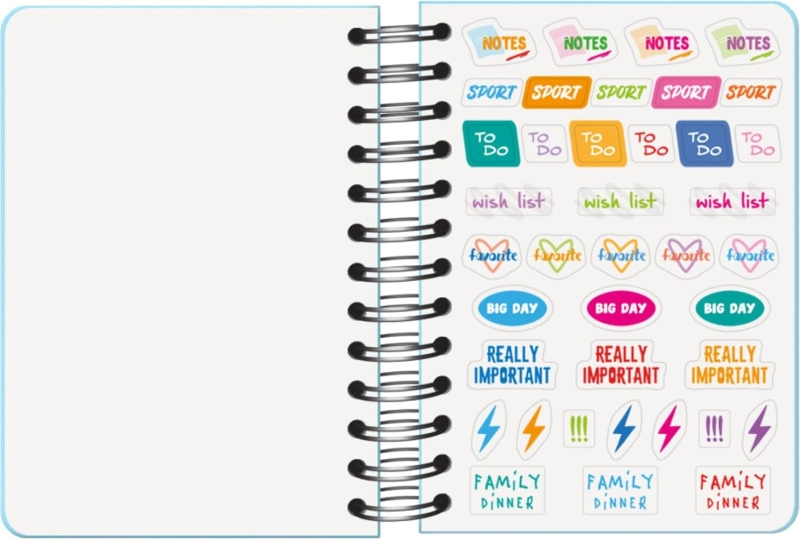 Imagen extra Dohe Serenity Agenda Escolar 25/26 Espiral Wire’o A6 - Dia Pagina - Papel 80g/m2 - 4 Hojas de Pegatinas - Cubierta de Carton Plastificado - Cierre con Goma Elastica - Azul