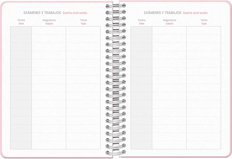 Imagen extra Dohe Serenity Agenda Escolar 25/26 Espiral Wire’o A5 - Semana Vista - Papel 80g/m2 - 4 Hojas de Pegatinas - Cubierta de Carton Plastificado - Cierre con Goma Elastica - Rosa