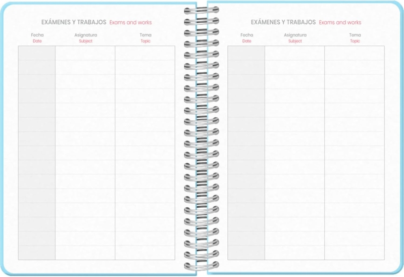 Imagen extra Dohe Serenity Agenda Escolar 25/26 Espiral Wire’o A5 - Semana Vista - Papel 80g/m2 - 4 Hojas de Pegatinas - Cubierta de Carton Plastificado - Cierre con Goma Elastica - Azul