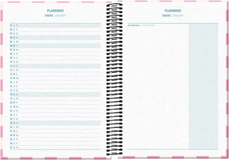 Imagen extra Dohe Cherry Agenda Escolar 25/26 Espiral A5 - Dia Pagina - Papel 70g/m2 - 4 Hojas de Pegatinas - Cubierta de Carton Plastificado - Cierre con Goma Elastica