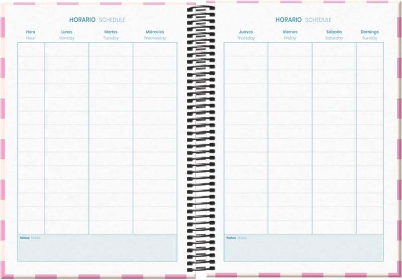 Imagen extra Dohe Cherry Agenda Escolar 25/26 Espiral A5 - Dia Pagina - Papel 70g/m2 - 4 Hojas de Pegatinas - Cubierta de Carton Plastificado - Cierre con Goma Elastica