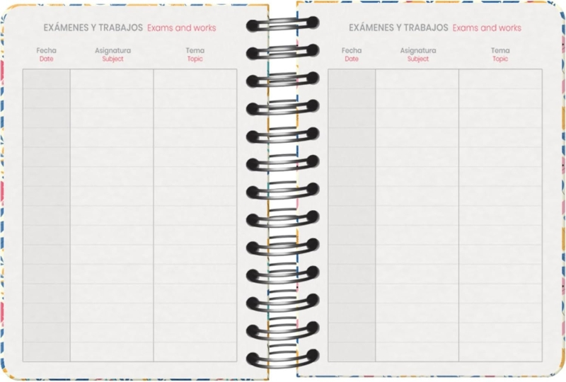 Imagen extra Dohe C´est la Vie Agenda Escolar 25/26 Espiral Wire’o A6 - Dia Pagina - Papel 80g/m2 - 4 Hojas de Pegatinas - Cubierta de Carton Plastificado - Cierre con Goma Elastica