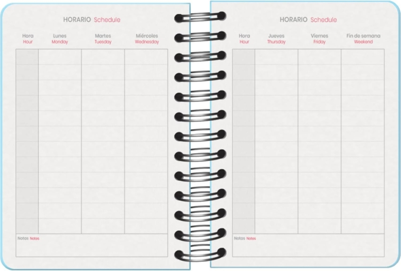 Imagen extra Dohe Serenity Agenda Escolar 25/26 Espiral Wire’o A6 - Dia Pagina - Papel 80g/m2 - 4 Hojas de Pegatinas - Cubierta de Carton Plastificado - Cierre con Goma Elastica - Azul