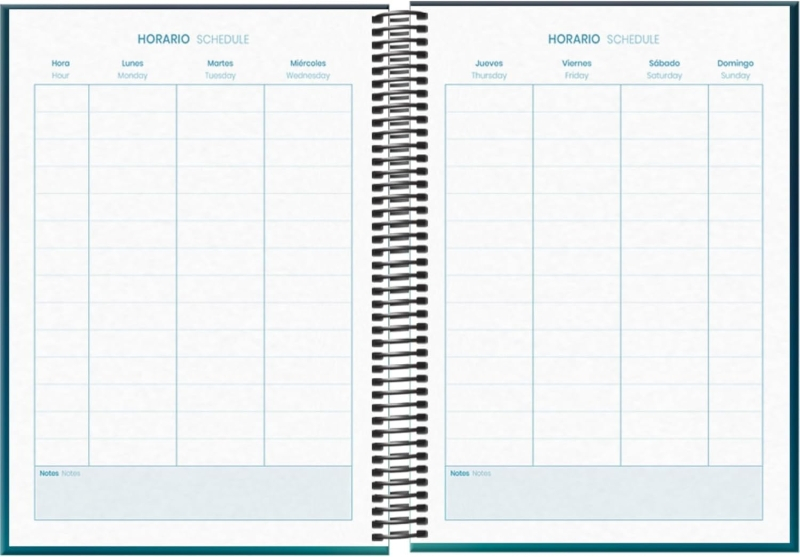 Imagen extra Dohe Boreal Agenda Escolar 25/26 Espiral A5 - Semana Vista - Papel 70g/m2 - 4 Hojas de Pegatinas - Cubierta de Carton Plastificado - Cierre con Goma Elastica