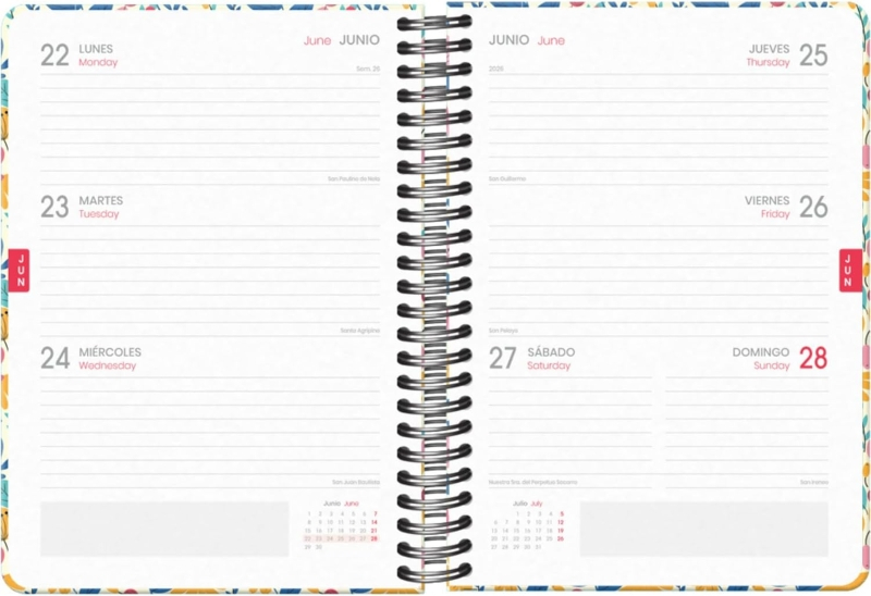 Imagen extra Dohe C´est la Vie Agenda Escolar 25/26 Espiral Wire’o A5 - Semana Vista - Papel 80g/m2 - 4 Hojas de Pegatinas - Cubierta de Carton Plastificado - Cierre con Goma Elastica