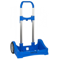 Safta Evolution Carro Portamochilas- Sujecion Universal - Ruedas de 14cm Antivibracion - Aluminio y Plastico PP - 40x85x28cm - Azul