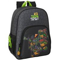 Safta Tortugas Ninja Mochila Infantil - Adaptable a Carro - Bolsillos Laterales - 33x42x14cm - Negro