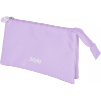 Dohe Serenity Portatodo Triple - Cierre Doble con Cremallera y Tirador de Goma - Morado