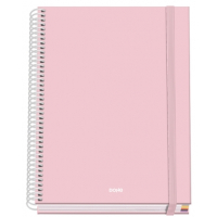 Dohe Serenity Cuaderno Espiral A5 100 Hojas Cuadricula 5mm - Tapa Dura plastificada - Bandas de - - Rosa