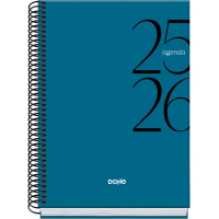 Dohe System Agenda Escolar 25/26 Espiral A5 - Semana Vista - Papel 70g/m2 - Cubierta de Carton Plastificado - Azul