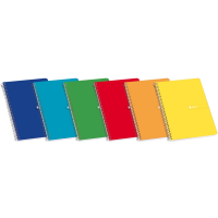Enri Cuaderno Espiral Folio Pauta 3 - 80 Hojas con Margen - Tapa Dura - Colores Surtidos