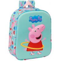 Safta Peppa Pig Mochila Guarderia 3D - 22x27x10cm - Azul Claro