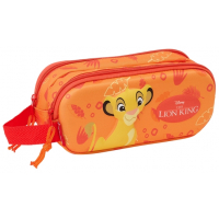 Safta El Rey Leon Estuche Portatodo 3D - 2 Compartimentos - - 21x8x6cm - Naranja