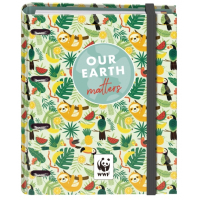 Dohe WWF Tropic Carpeta de 4 Anillas con Recambio de 100 Hojas - Folio - Cierre con Goma - Con Separadores y sobre PP
