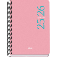 Dohe Esencial Agenda Escolar 25/26 Espiral A5 - Semana Vista - Papel 70g/m2 - Cubierta en Polipropileno - Rosa