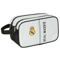 Safta Real Madrid 1ª Equipacion 24/25 Neceser - 2 Compartimentos - - 26x15x12.5cm - Blanco/Negro