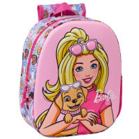 Safta Barbie Mochila 3D - Portabotellas - 27x33x10cm - Rosa