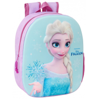 Safta Frozen Mochila 3D - Portabotellas - 27x33x10cm - Rosa/Azul