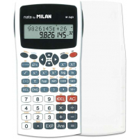 Milan M240 Calculadora Cientifica 10+2 Digitos - Pantalla de 2 Lineas - 240 Funciones - Blanco