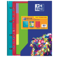 Oxford Live & Go Carpeta Europeanbinder A4+ con Recambio Cuadricula 5x5 + Separadores + Sobre Multitaladro - - Colores Vivos Surtidos