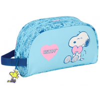 Safta Snoopy Love Neceser Adaptable a Carro - 1 Compartimento - - 26x16x9cm - Azul Claro