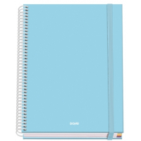 Dohe Serenity Cuaderno Espiral A5 100 Hojas Cuadricula 5mm - Tapa Dura plastificada - Bandas de - - Azul