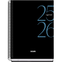Dohe System Agenda Escolar 25/26 Espiral A5 - Dia Pagina - Papel 70g/m2 - Cubierta de Carton Plastificado - Negro