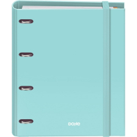 Dohe Serenity Carpeta de 4 Anillas Recambio 100 Hojas Cuadricula 5mm - A4 - Cierre con Goma - Con Separadores y sobre PP - Verde