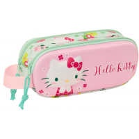Safta Hello Kitty Estuche Portatodo 3D - 2 Compartimentos - - 21x8x6cm - Rosa
