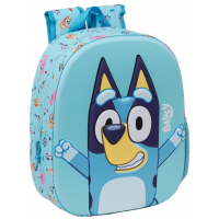 Safta Bluey Mochila 3D - Portabotellas - 27x33x10cm - Azul Claro