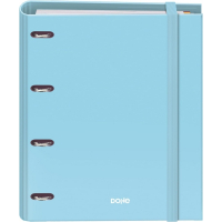 Dohe Serenity Carpeta de 4 Anillas Recambio 100 Hojas Cuadricula 5mm - A4 - Cierre con Goma - Con Separadores y sobre PP - Azul